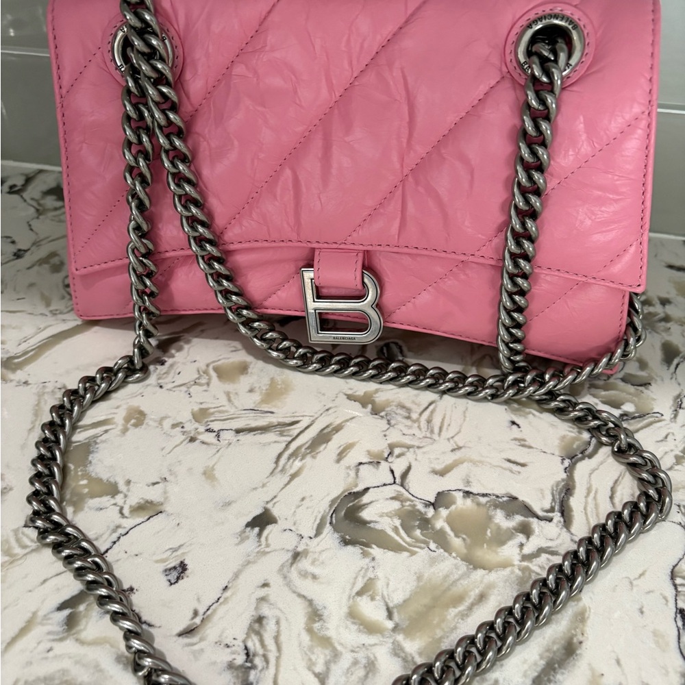 Balenciaga Pink Quilted Chain Shoulder Bag